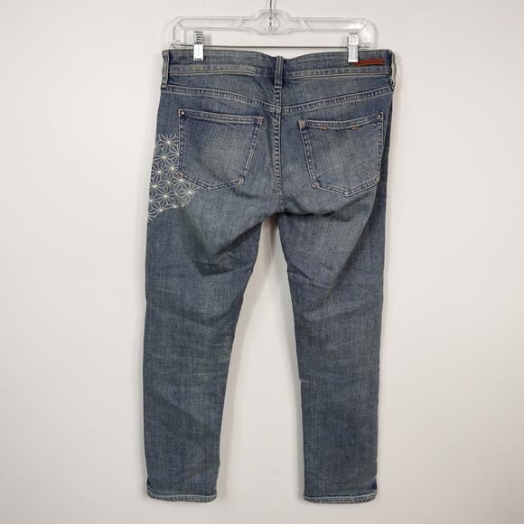Pilcro Anthropologie Hyphen Mid-Rise Boyfriend Jeans Patchwork Denim 26 - Picture 5 of 9